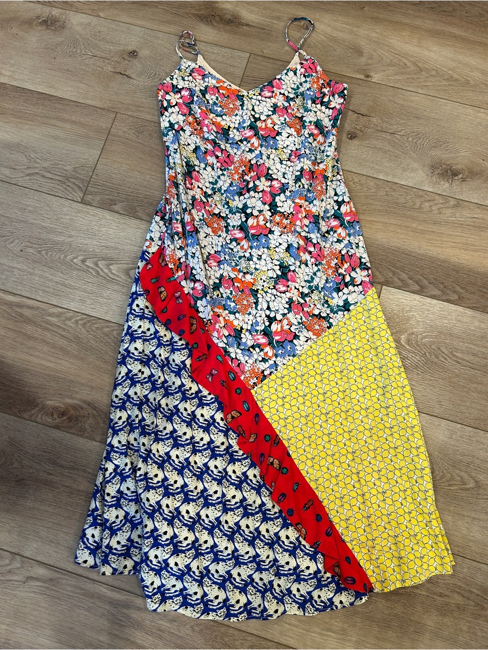 Anthropologie 52 of 52 conversations Multicolor Patchwork Maxi Slip Dress med